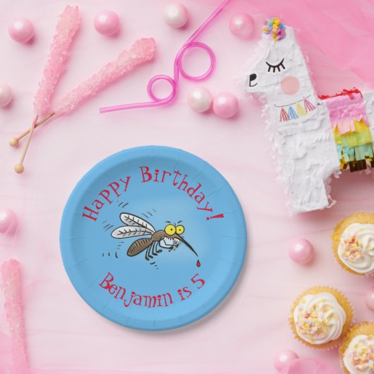 蚊おもしろい虫漫画イラストレーション ペーパープレート (パーティー)