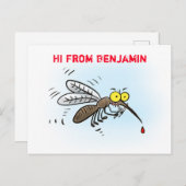 蚊おもしろい虫漫画イラストレーション ポストカード (正面/裏面)