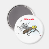 蚊おもしろい虫漫画イラストレーション マグネット (正面/裏面)