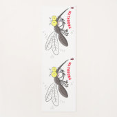 蚊おもしろい虫漫画イラストレーション ヨガマット (正面)