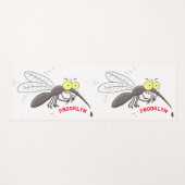 蚊おもしろい虫漫画イラストレーション ヨガマット (正面(横))