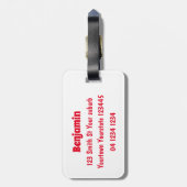 蚊おもしろい虫漫画イラストレーション ラゲッジタグ (裏面縦)