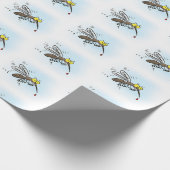 蚊おもしろい虫漫画イラストレーション ラッピングペーパー (角)