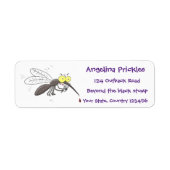 蚊おもしろい虫漫画イラストレーション ラベル (正面)