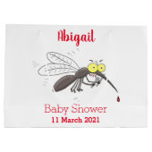 蚊おもしろい虫漫画イラストレーション ラージペーパーバッグ (裏面)