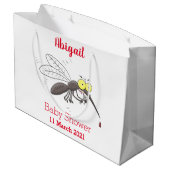 蚊おもしろい虫漫画イラストレーション ラージペーパーバッグ (裏面アングル)