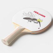 蚊おもしろい虫漫画イラストレーション 卓球ラケット (正面アングル)