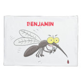 蚊おもしろい虫漫画イラストレーション 枕カバー (裏面)