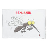 蚊おもしろい虫漫画イラストレーション 枕カバー (正面)