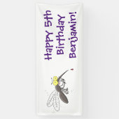 蚊おもしろい虫漫画イラストレーション 横断幕 (縦)