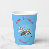 蚊おもしろい虫漫画イラストレーション 紙コップ (裏面)