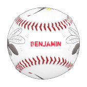 蚊おもしろい虫漫画イラストレーション 野球ボール (正面)