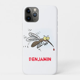 蚊おもしろい虫漫画イラストレーション iPhone 11 PROケース