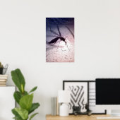 蚊が刺すイラストレーション ポスター (ホームオフィス)