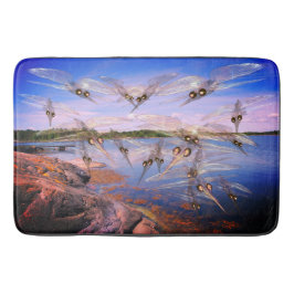 蚊が群がり、スカンジナビアのフィヨルド バスマット