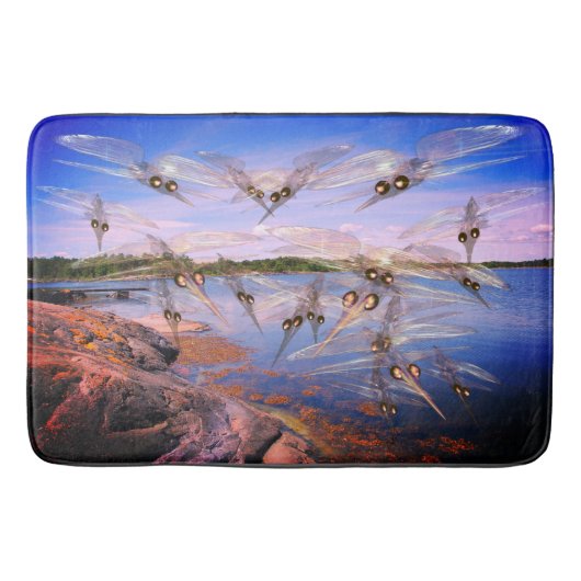 蚊が群がり、スカンジナビアのフィヨルド バスマット (正面)