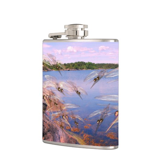 蚊が群がり、スカンジナビアのフィヨルド フラスク (左)