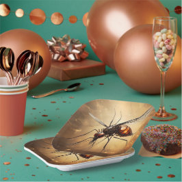 蚊のフラクタル・アート ペーパープレート