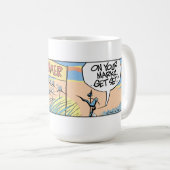 蚊のユーモア漫画のコーヒーマグ コーヒーマグカップ (正面右)
