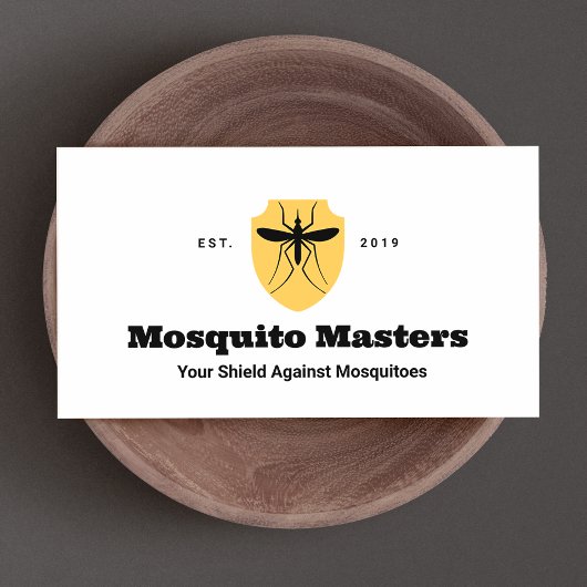 蚊の害虫駆除シールドロゴ 名刺