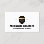 蚊の害虫駆除シールドロゴ 名刺 (正面)