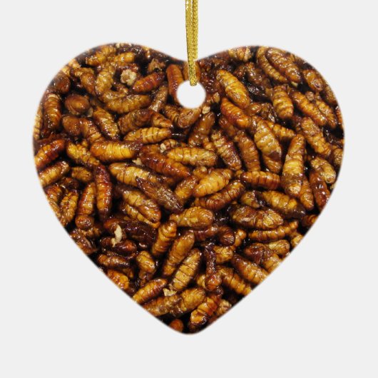 蚕のフライ…タイ通り食品 セラミックオーナメント (正面)