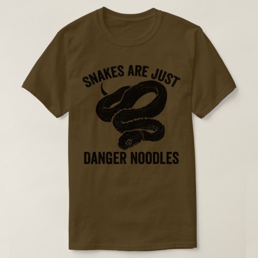 蛇おもしろいは危険な麺だ Tシャツ (デザイン正面)