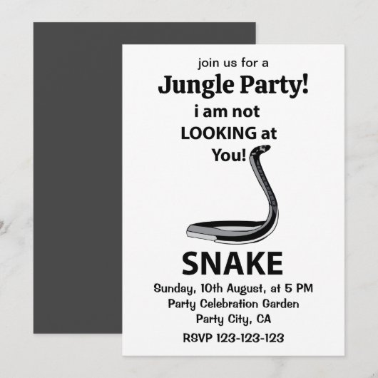 蛇お前を見てなおもしろいい 招待状 (正面/裏面)