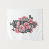 蛇と桃のバラ タペストリー (正面(横))