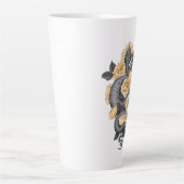 蛇と黄色のバラ カフェラテマグ (正面)