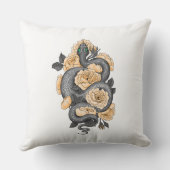 蛇と黄色のバラ クッション (裏面)