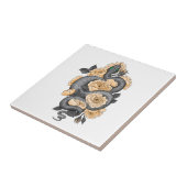 蛇と黄色のバラ タイル (側面)