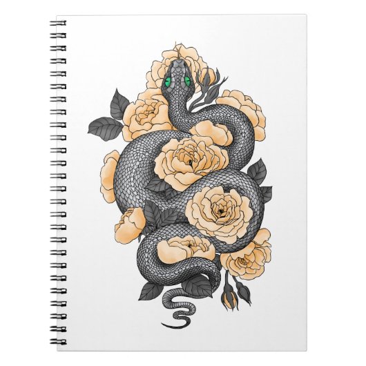 蛇と黄色のバラ ノートブック (正面)