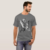 蛇に乗った上級デーモンが軍旗を持つ Tシャツ (正面フル)