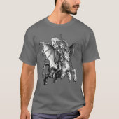 蛇に乗った上級デーモンが軍旗を持つ Tシャツ (正面)