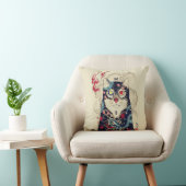 蛇の入れ墨を使ったサムライ猫ポートレート クッション (椅子)