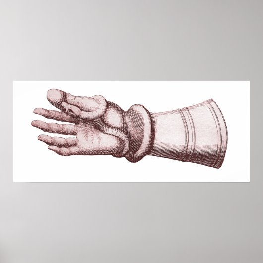 蛇の古像を持つ鎧ユニークガントレット ポスター (正面)