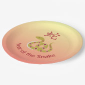 蛇の年デザイン グラデーション ペーパープレート (アングル)