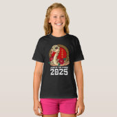 蛇の年フローラ旧正月の幸せ Tシャツ (正面フル)