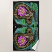 蛇の年中国の〔占星術の〕十二宮図 ビーチタオル (正面)