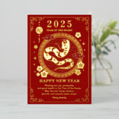 蛇の年 – 中国の新年 箔シーズンカード (立ち正面)