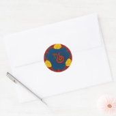 蛇の年（丸いステッカー） ラウンドシール (封筒)