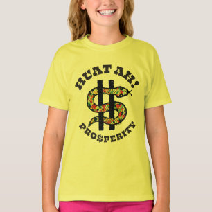 蛇の年"Huat Ah!" 淡い色 Tシャツ