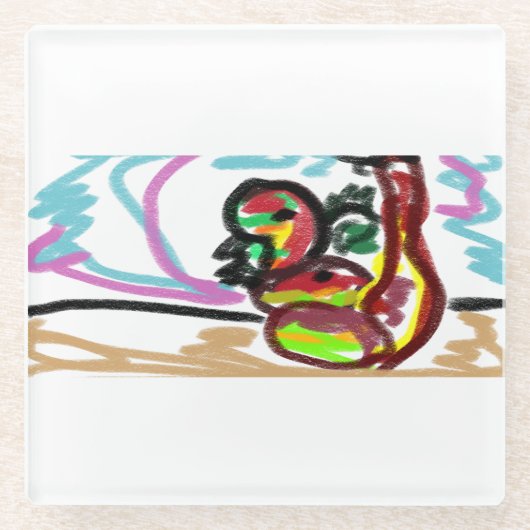 蛇の愛 ガラスコースター (正面)