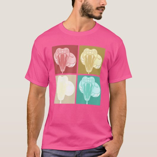 蛇の捕食者の爬虫飼育者の動物ポップ・アートのの蛇 Tシャツ (正面)