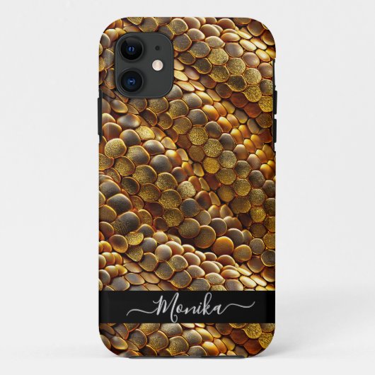 蛇の皮の黄金とグリッター Case-Mate iPhoneケース (裏面)