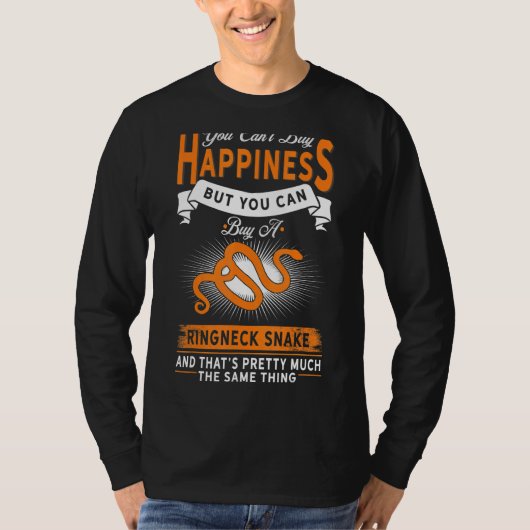蛇の飼い主は幸せ買になりぬ蛇 Tシャツ (正面)