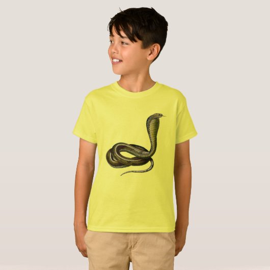 蛇を愛する若者のためのエジプトのコブラティー Tシャツ (正面フル)