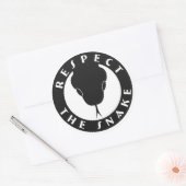 蛇を敬う3"ステッカー ラウンドシール (封筒)