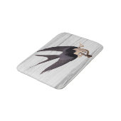 蛇を灰色に丸めた尾の鷹を素朴飲む バスマット (アングル)